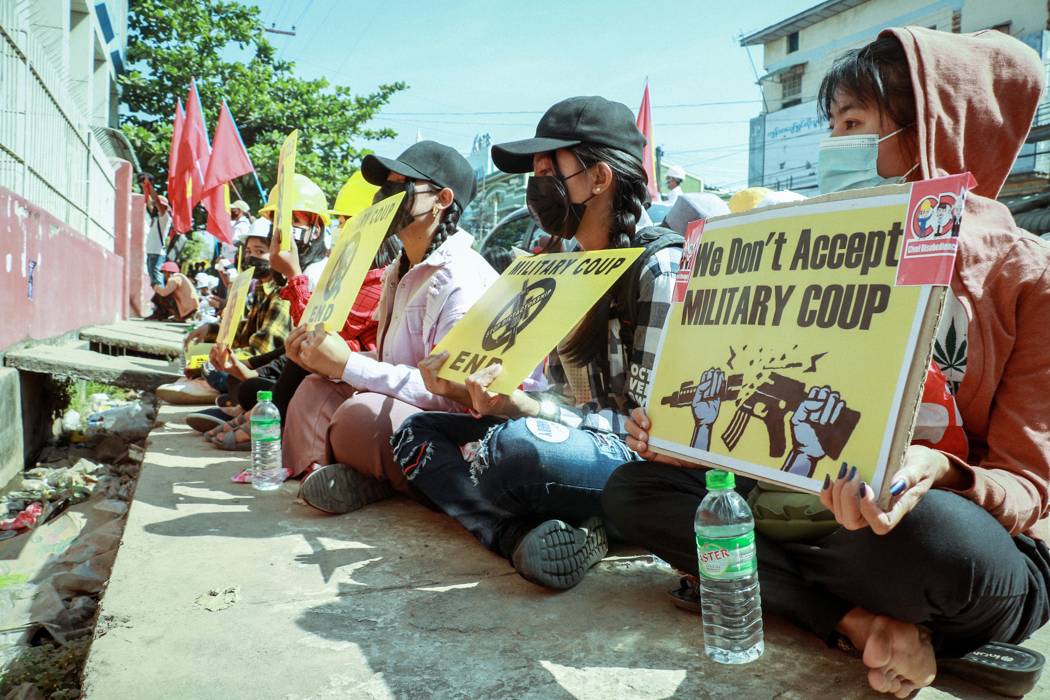 Myanmar pro-democracy protestors in 2022. Credit: Visualrebellion.org